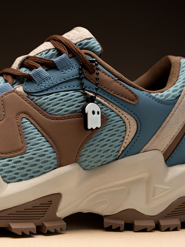 Men’s Blue & Brown Chunky Sneakers with Breathable Mesh and Cushioned Insoles - Image 6