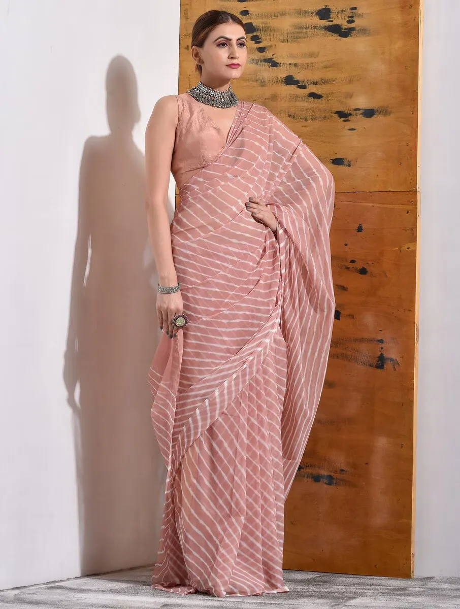 Blush Pink Striped Saree – Minimalism with Maximum Market Appeal - Image 3