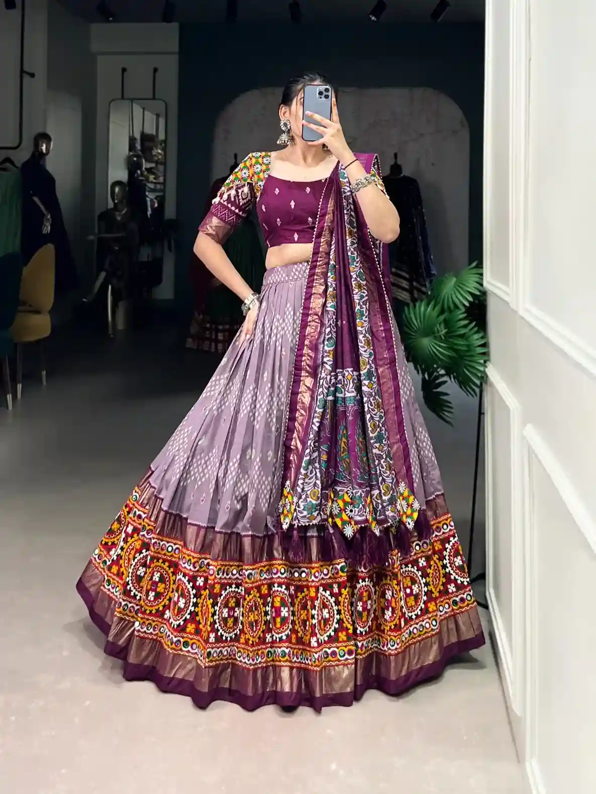 Imperial Purple Heritage Chaniya Choli – Timeless Craft, Global Prestige - Image 4
