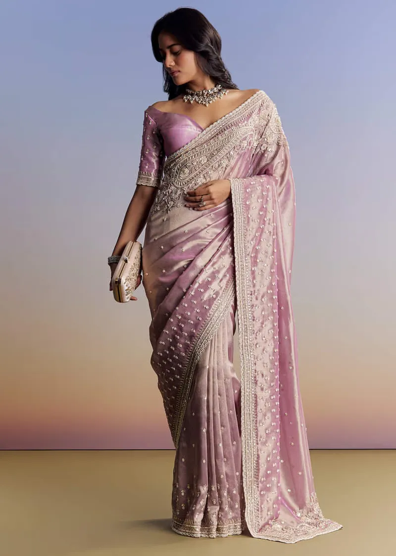 Lavender Luxe Saree – Where Tradition Meets Contemporary Grace - Image 5