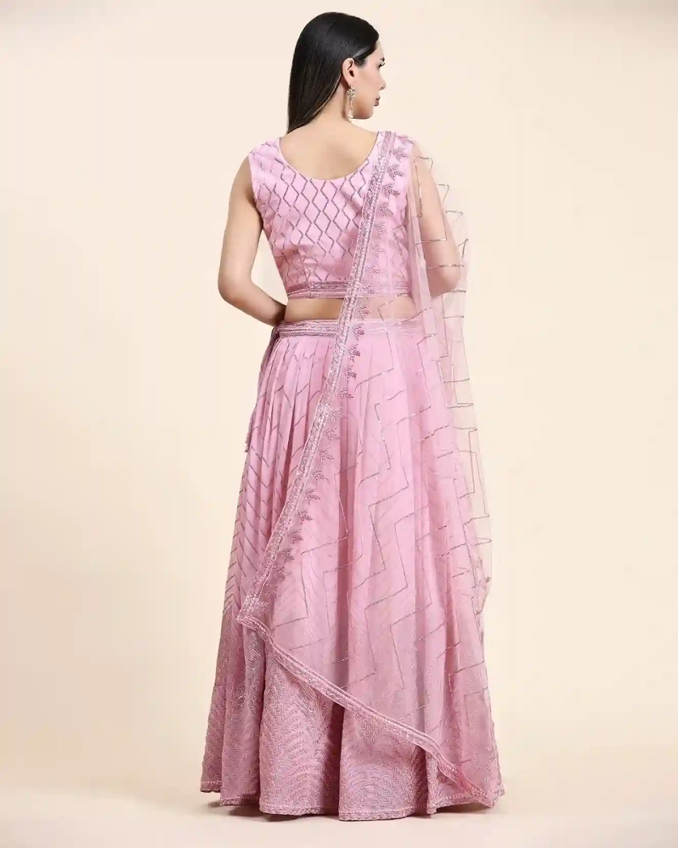 Pastel Pink Contemporary Lehenga Choli - Image 3