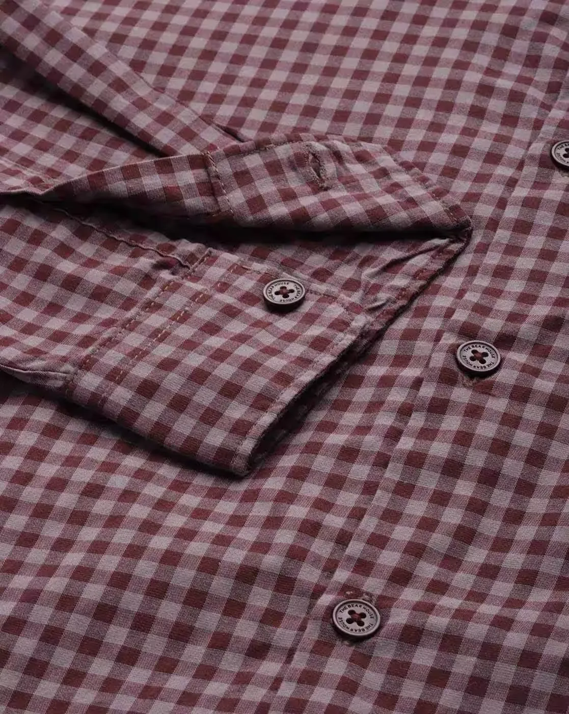 Maroon Gingham Executive Shirt — Smart-Casual with a Finance-Ready Edge - Image 2