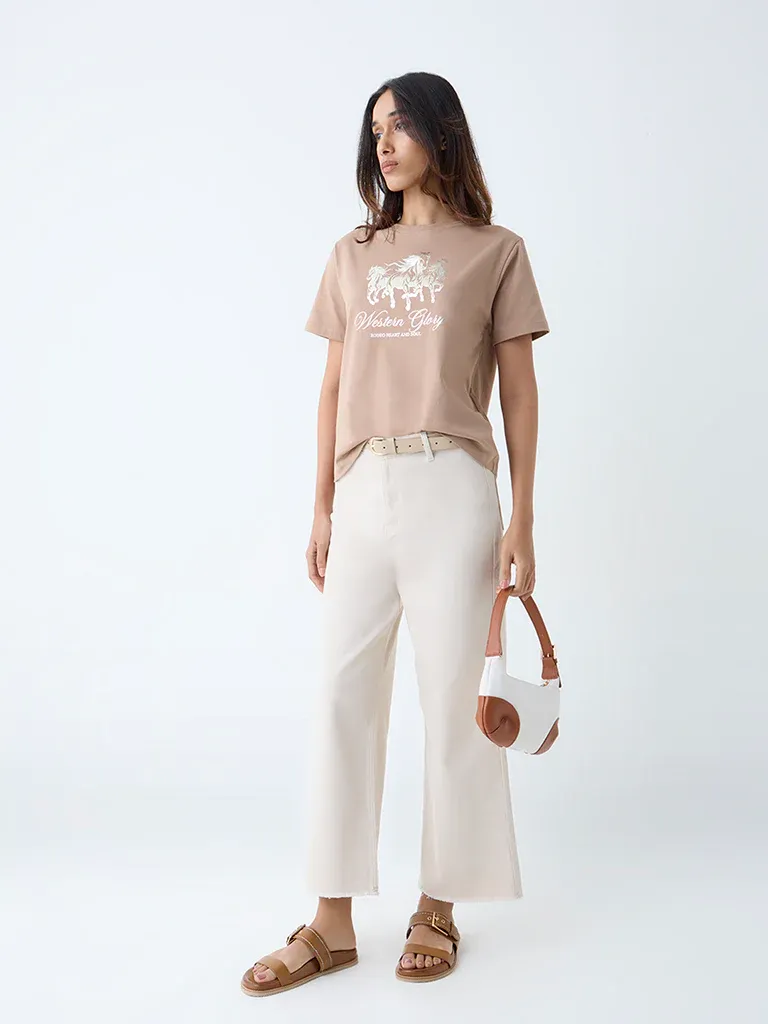 Women’s Taupe “Western Glory” Graphic T-Shirt