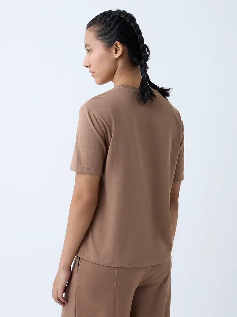 Women’s Brown “Perfect Siempre” Slogan T-Shirt - Image 2
