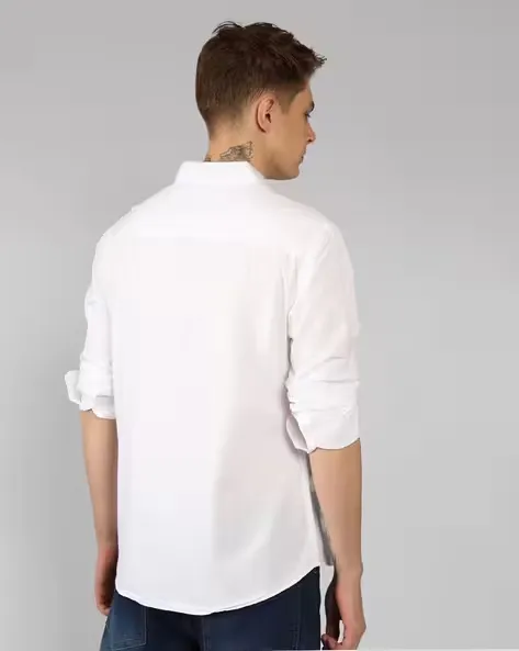 Classic White Relaxed-Collar Cotton Shirt — Effortless Style for Every Occasion - Image 2