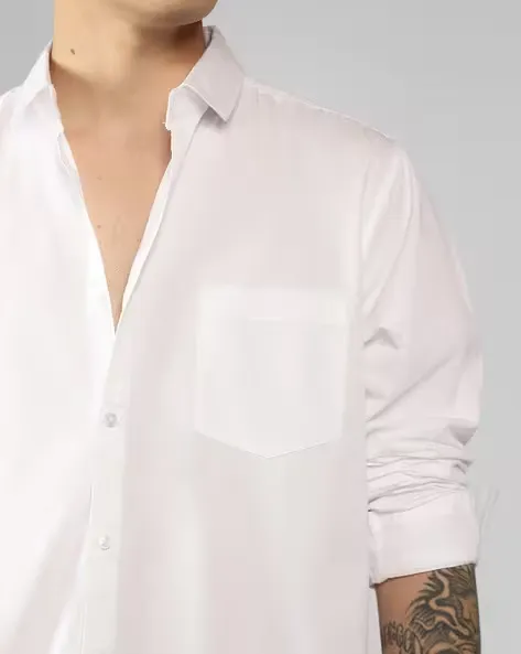 Classic White Relaxed-Collar Cotton Shirt — Effortless Style for Every Occasion - Image 3