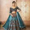 Royal Blue & Teal Banarasi Lehenga Choli – A Celebration of Regal Craftsmanship