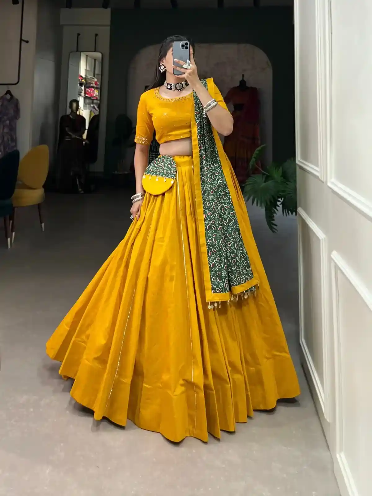 Golden Trade Mustard Chaniya Choli – Heritage with Global Edge
