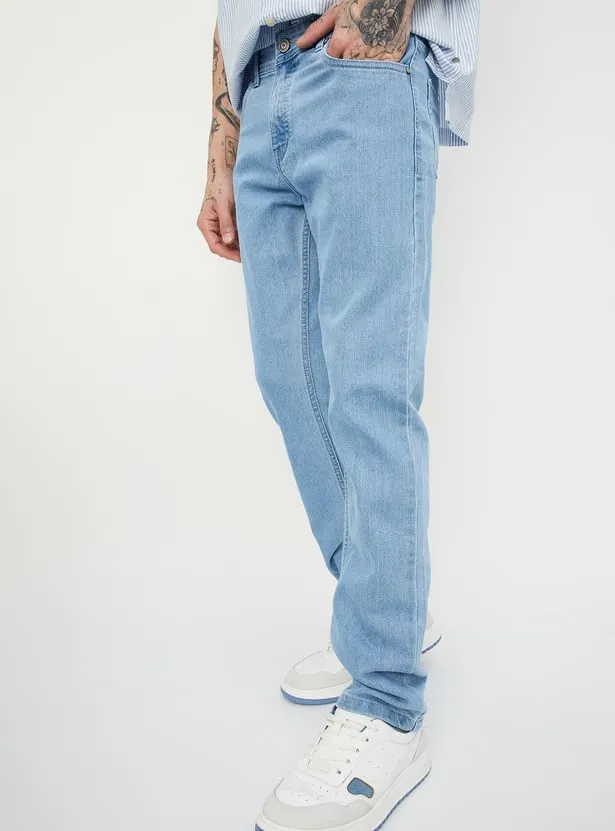 Blue Coastline – Premium Light Wash Straight Jeans - Image 4