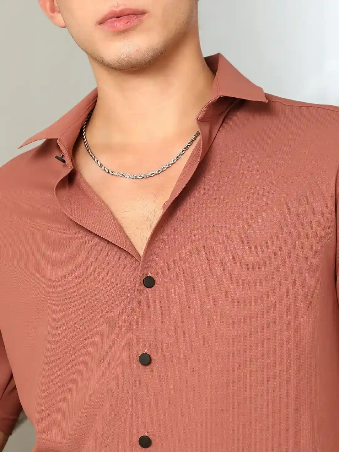 Wall Street Terra – Premium Rust Short-Sleeve Button-Down Shirt - Image 4