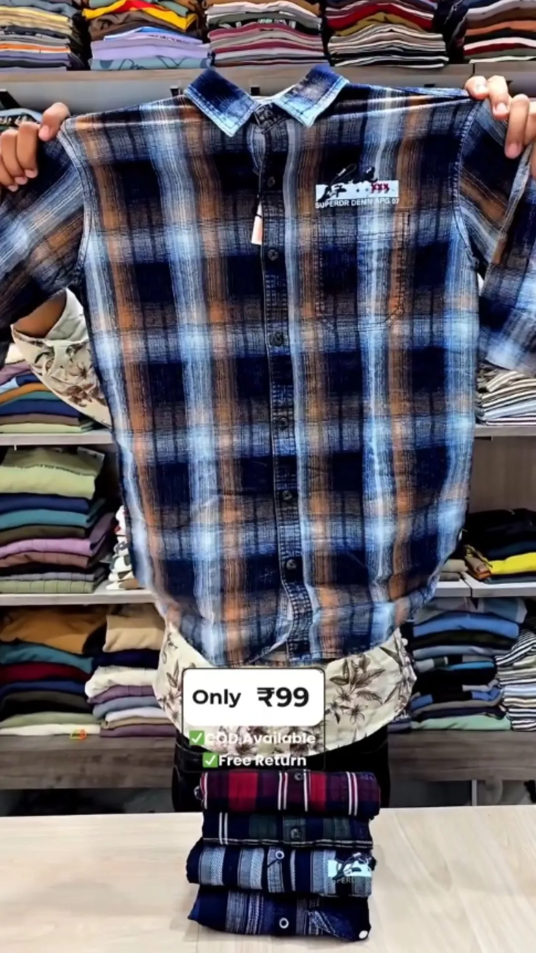 Classic Blue Check Casual Shirt – Everyday Smart Style