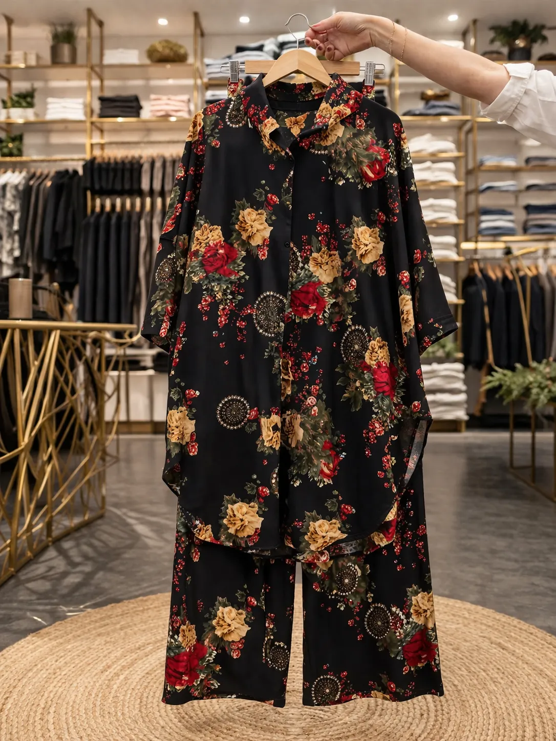 Women’s Floral Printed Shirt – Oversized Casual Stylish Top - Image 2