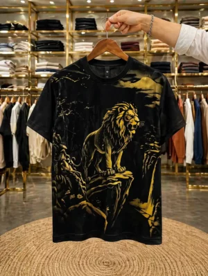 Men’s Graphic T-Shirt – Royal Lion Printed Premium Tee