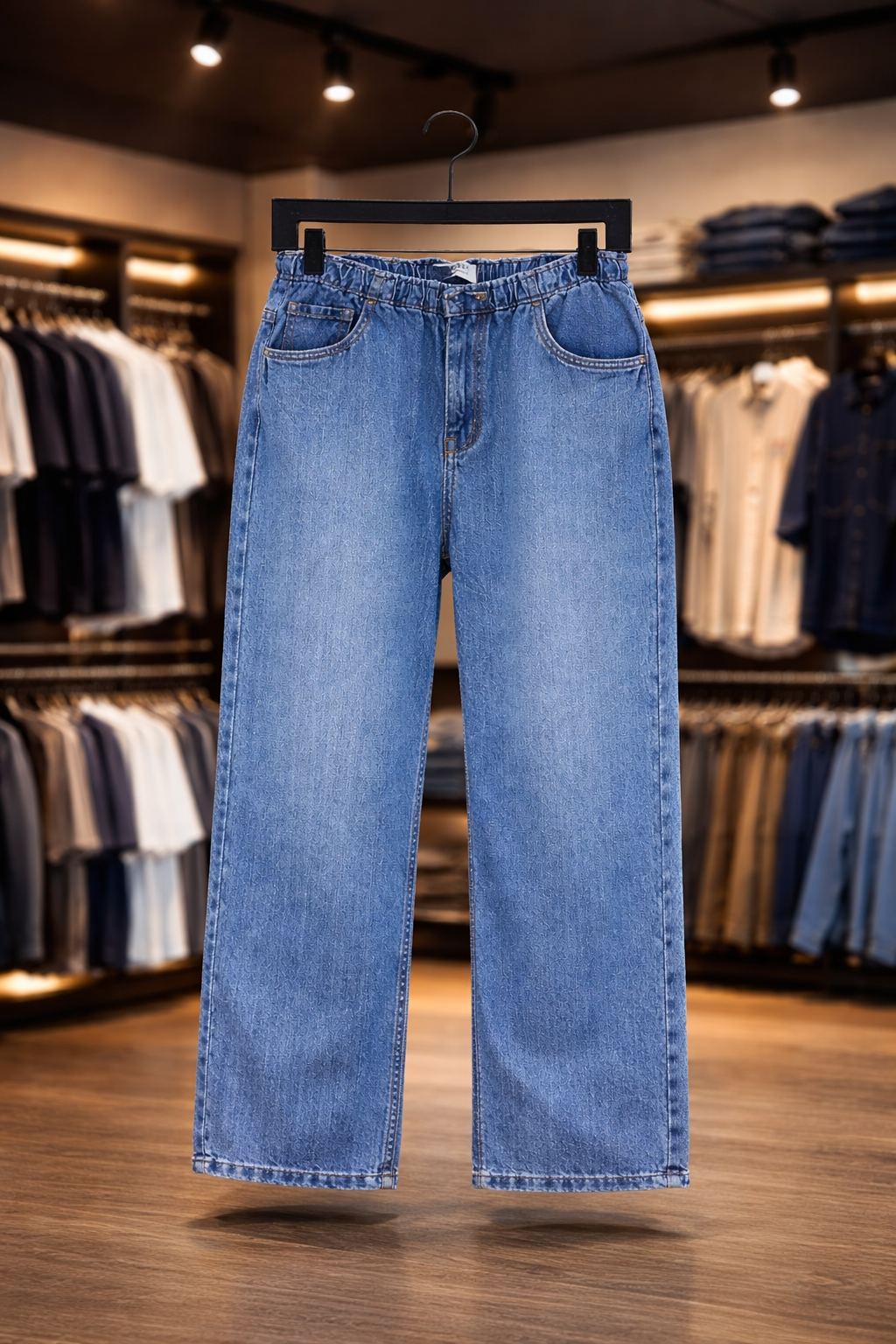 Men’s Baggy Fit Blue Jeans – Premium Denim Wide Leg Pants