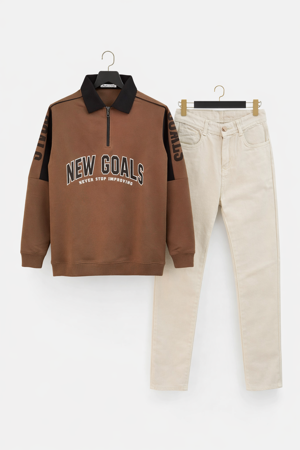 Men’s Sporty Sweatshirt & Jeans Combo – Casual Street Style Essential - Image 2