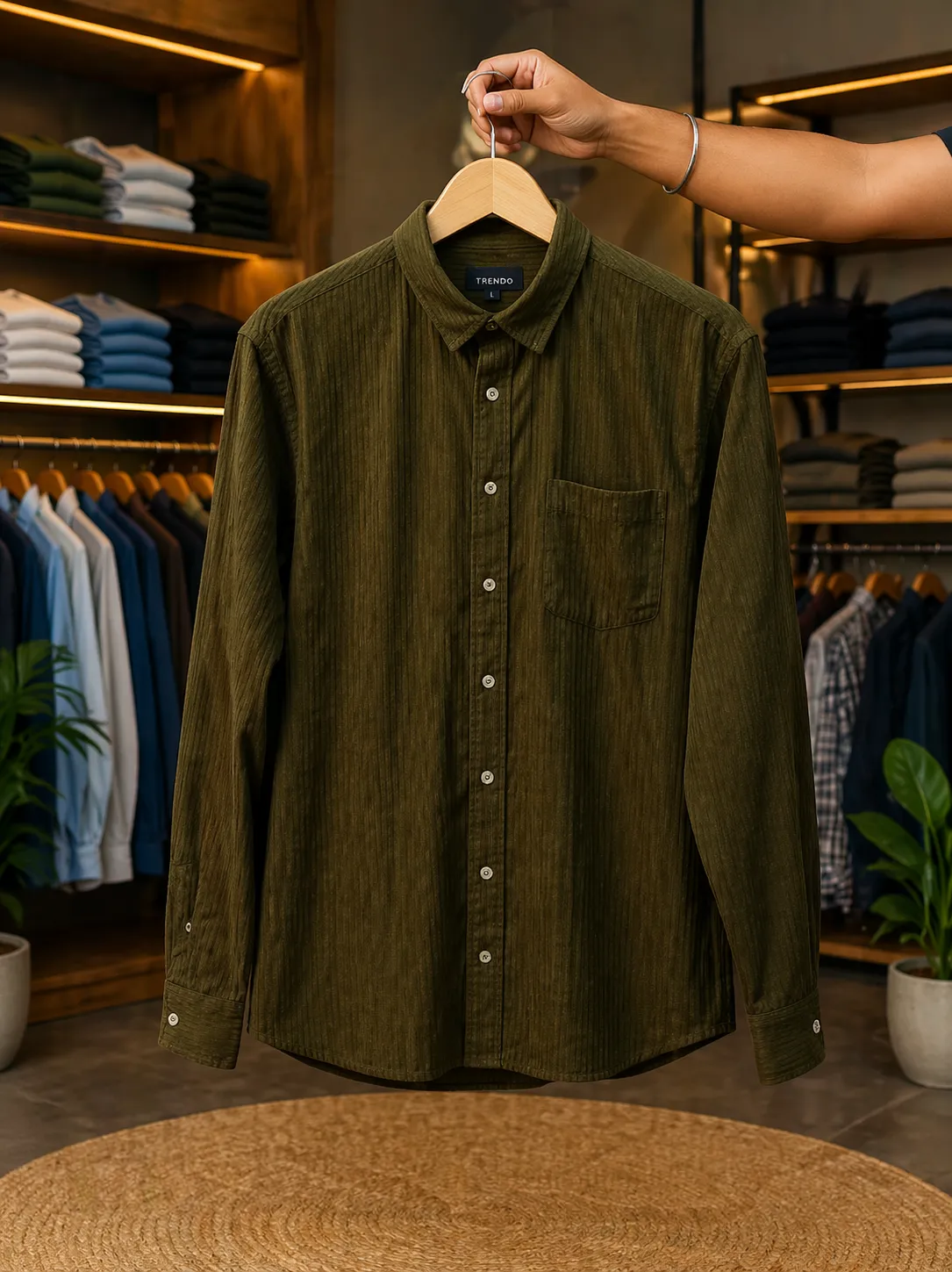 Men’s Premium Navy Blue Shirt – Full Sleeve Solid Casual Wear - Image 2