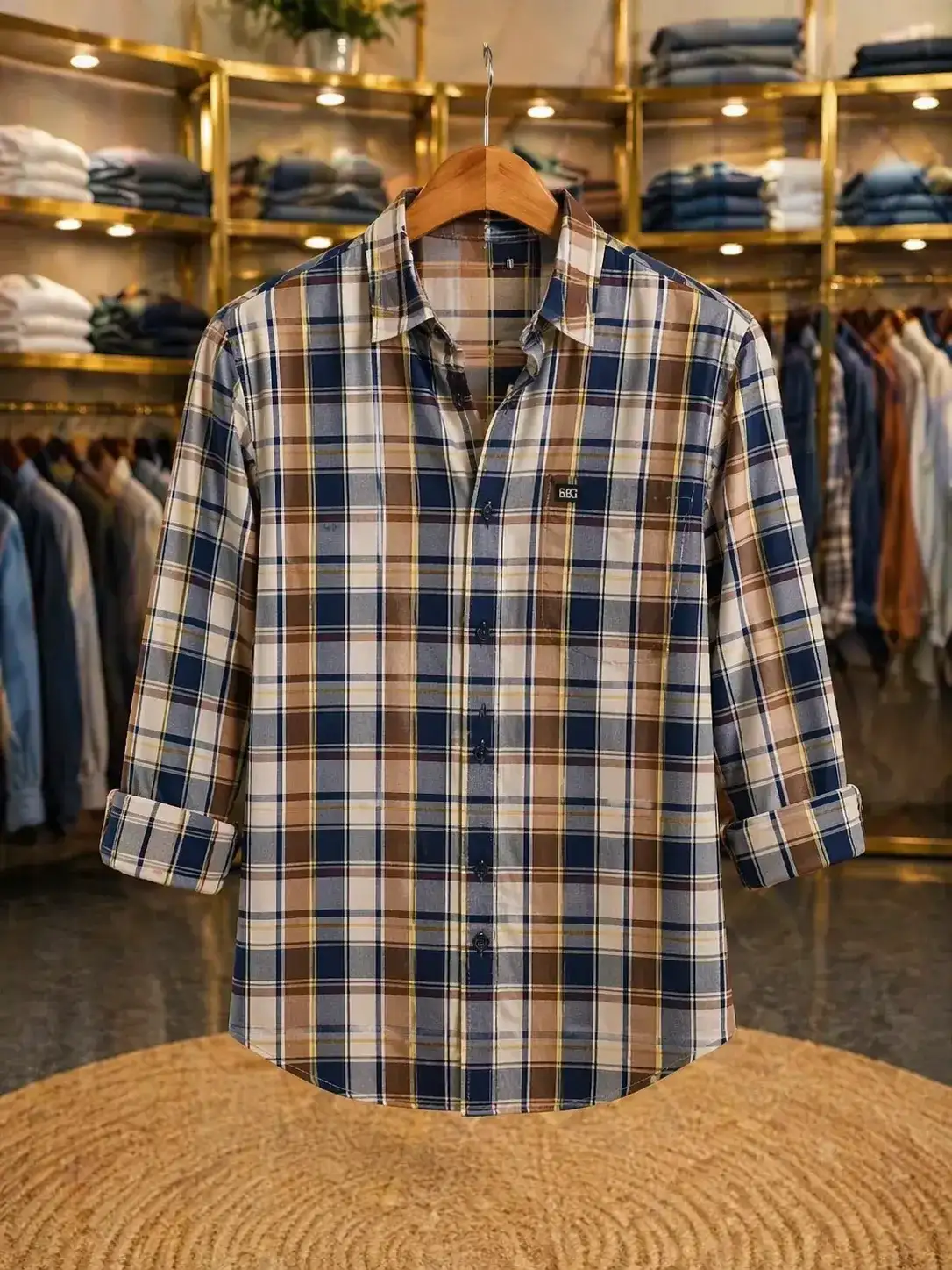 Men’s Premium Checkered Shirt – Stylish Blue Plaid Casual Wear - Image 2