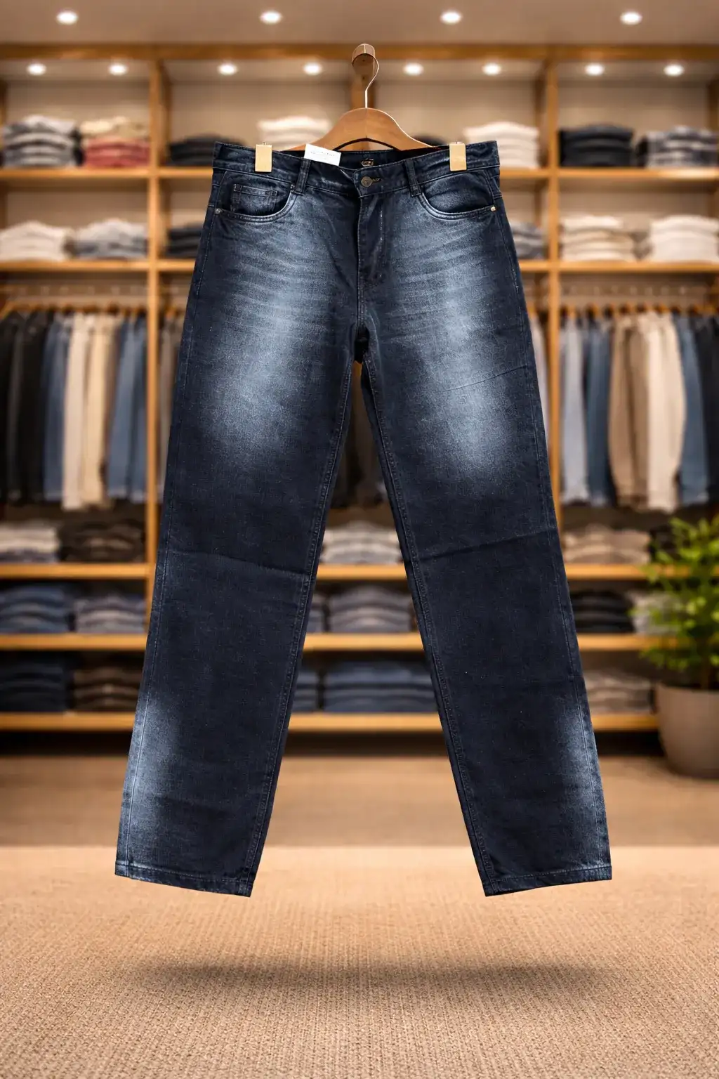 Men’s Premium Black Washed Jeans – Regular Fit Stylish Denim