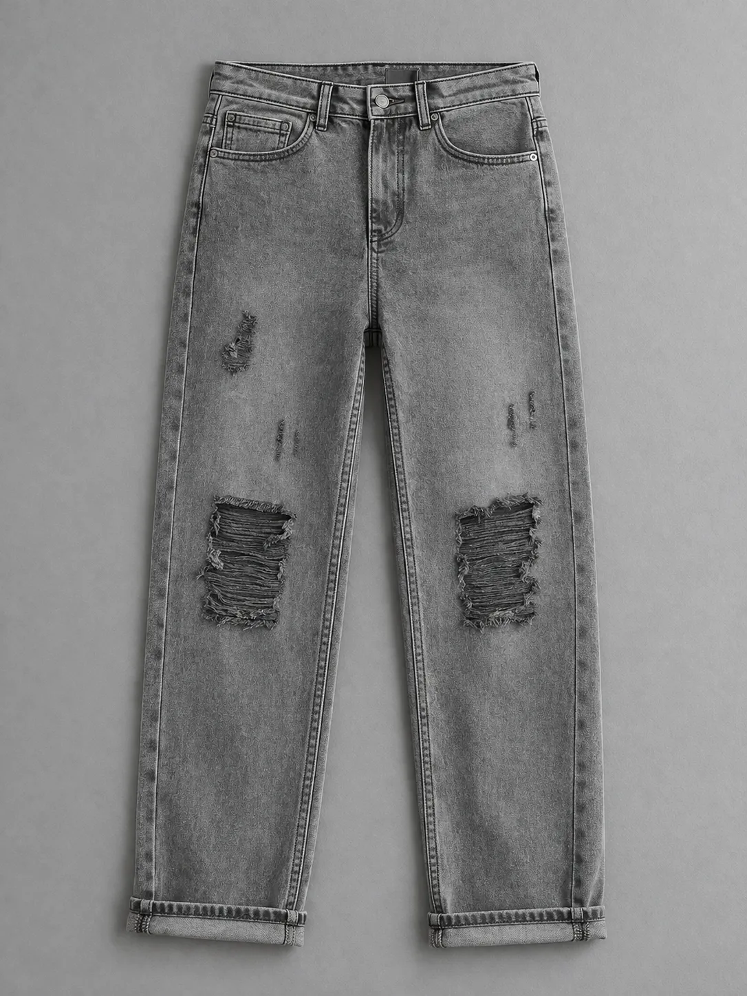 Men’s Distressed Denim Jeans – Slim Fit Ripped Casual Wear