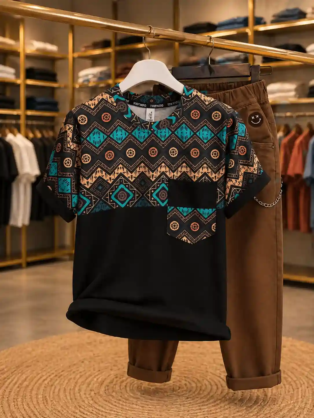 Men’s Fashion Printed T-Shirt & Chinos Set – Perfect Summer Outfit Combo - Image 2