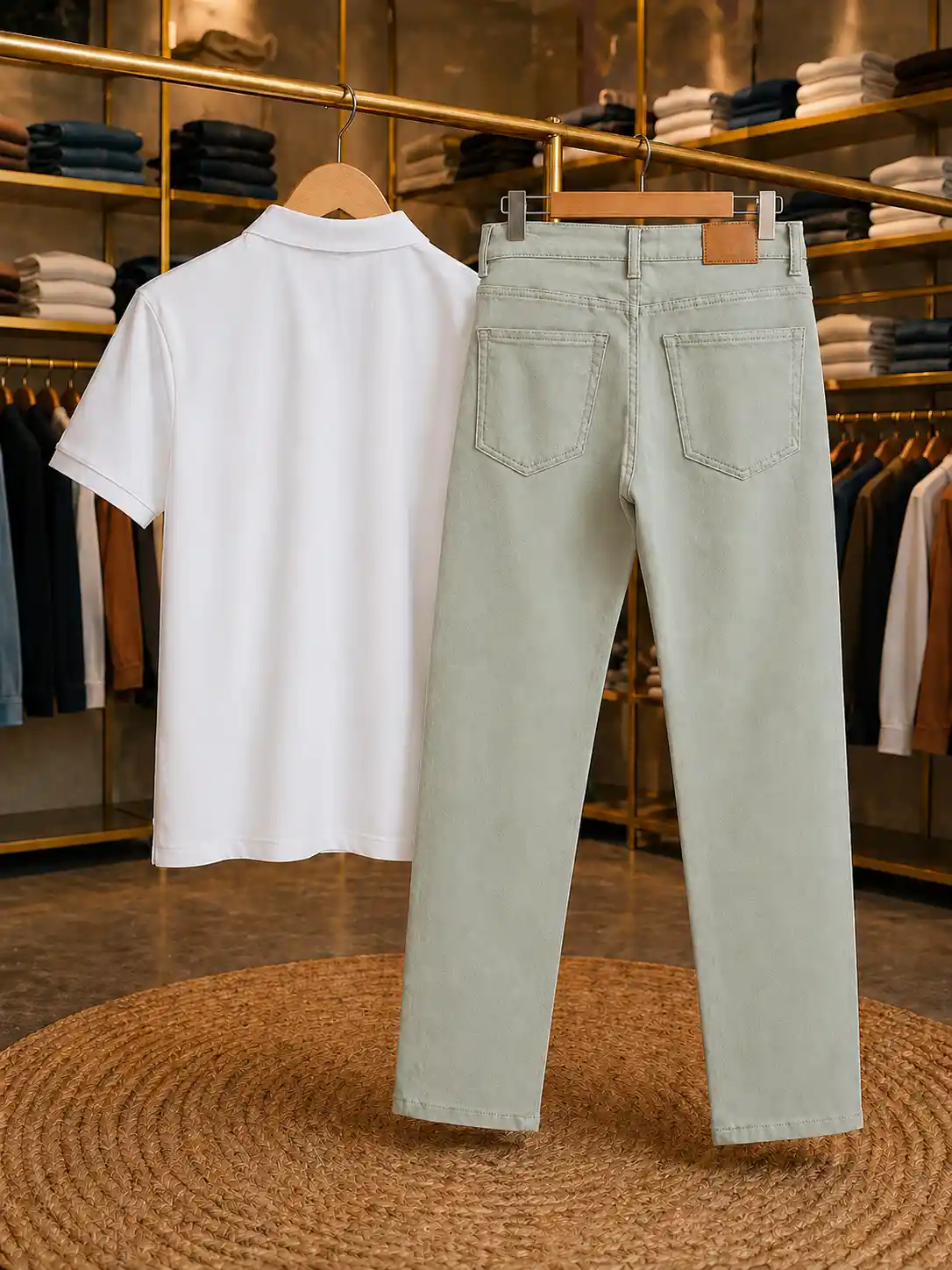 Men’s Comfortable Polo T-Shirt & Olive Green Trouser Set – Daily Wear Combo - Image 2