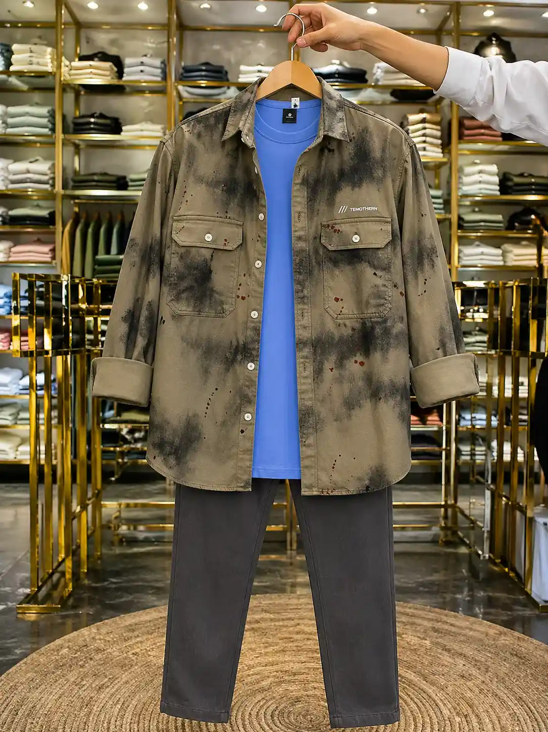 Men’s Fashion Printed Shirt and Denim Jeans – Ready to Wear Combo Set - Image 2
