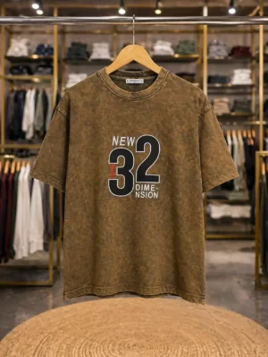 Men’s Trendy Printed T-Shirt – “New 32 Dimension” Graphic Casual Tee