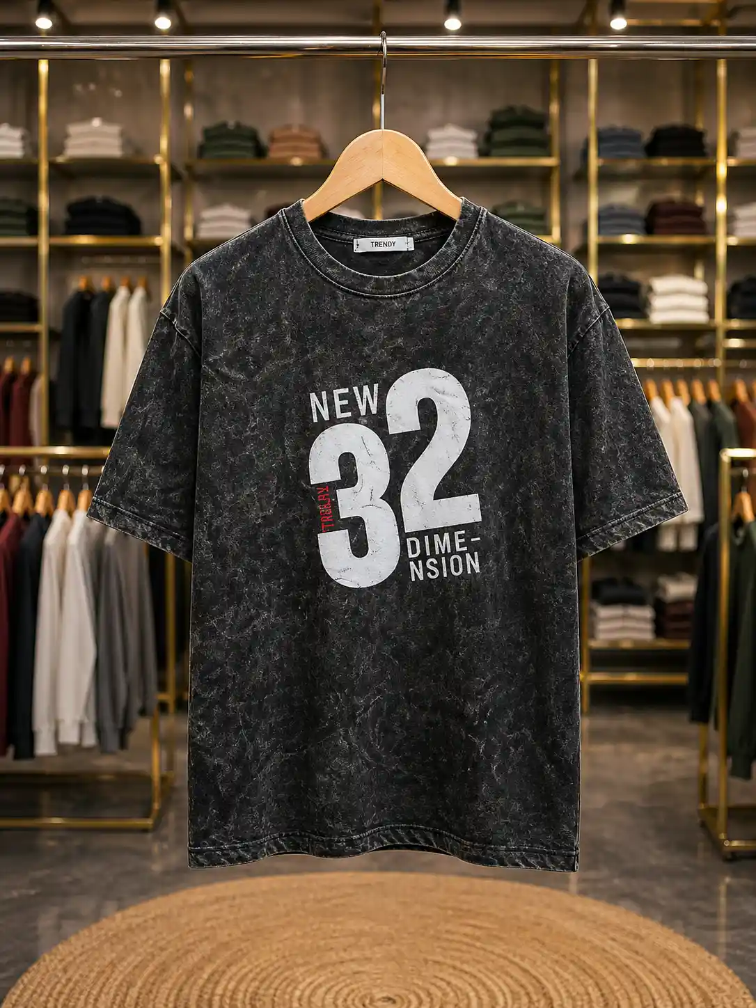 Men’s Trendy Printed T-Shirt – “New 32 Dimension” Graphic Casual Tee - Image 2