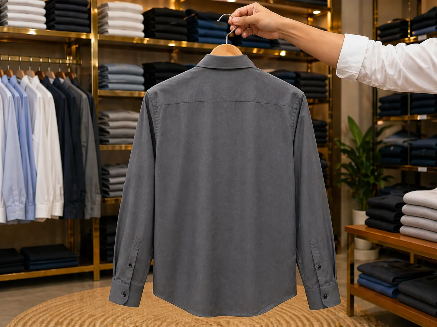 Men’s Smart Fit Grey Shirt – Premium Fabric Full Sleeves - Image 2