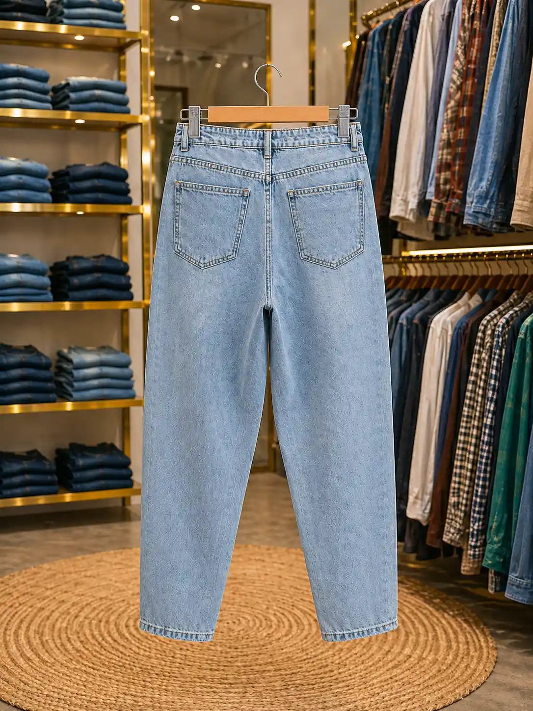 Men’s Street Style Light Wash Denim Jeans – Distressed Relaxed Fit - Image 2