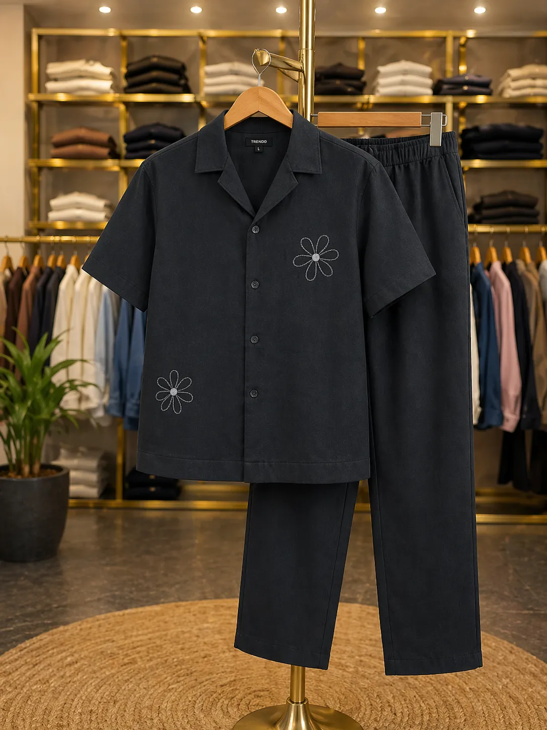 Men’s Premium Co-Ord Set – Brown Half Sleeve Shirt & Trouser Combo - Image 2