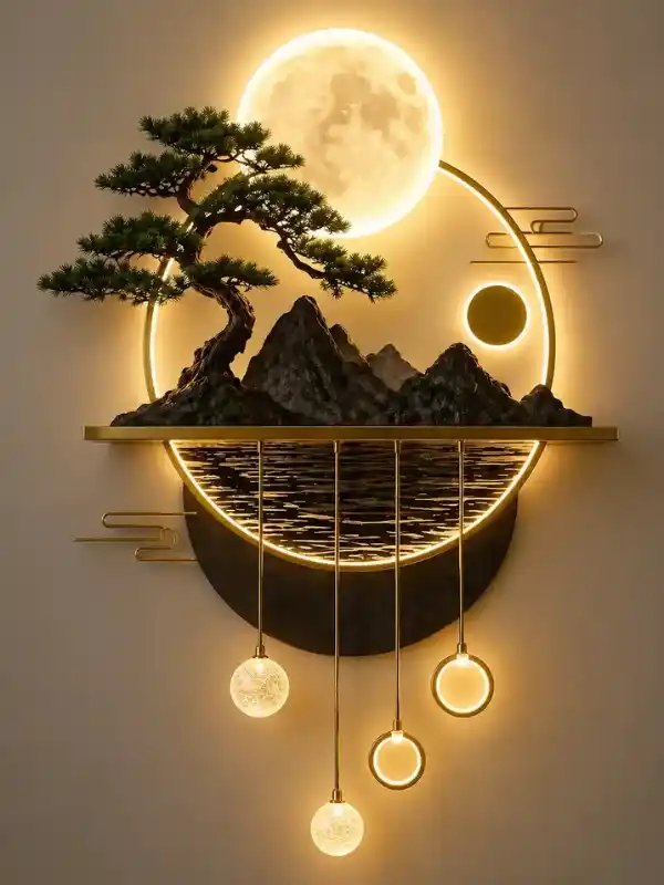 Premium LED Wall Clock with Decorative Leaf Design – Modern Lighted Wall Decor - Image 2