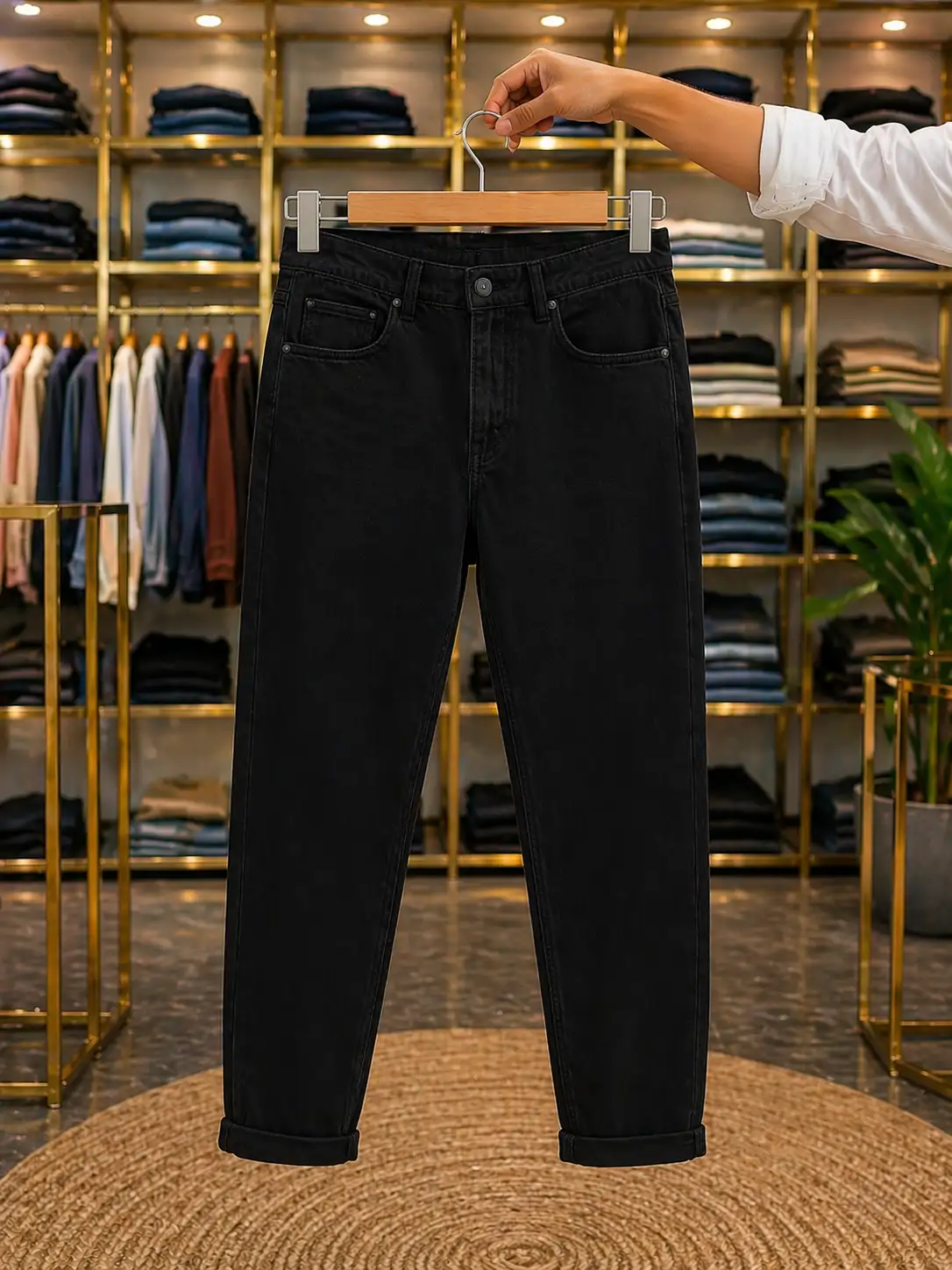 Men’s Premium Slim Fit Cotton Pants – Classic Off-White Casual Trousers - Image 2