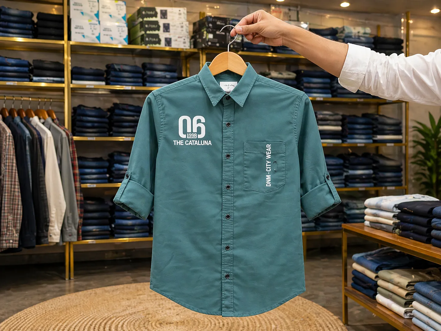 Men’s Trendy Olive Green Solid Shirt – Full Sleeve Smart Casual Wear - Image 2