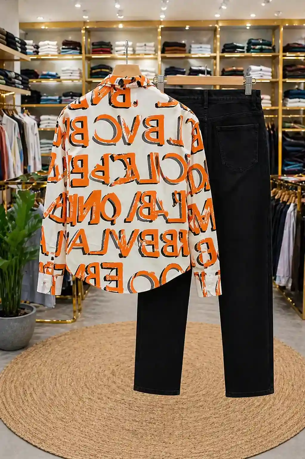 Men’s Trendy Combo Pack – Printed Shirt and Solid Pant Combo Set - Image 2
