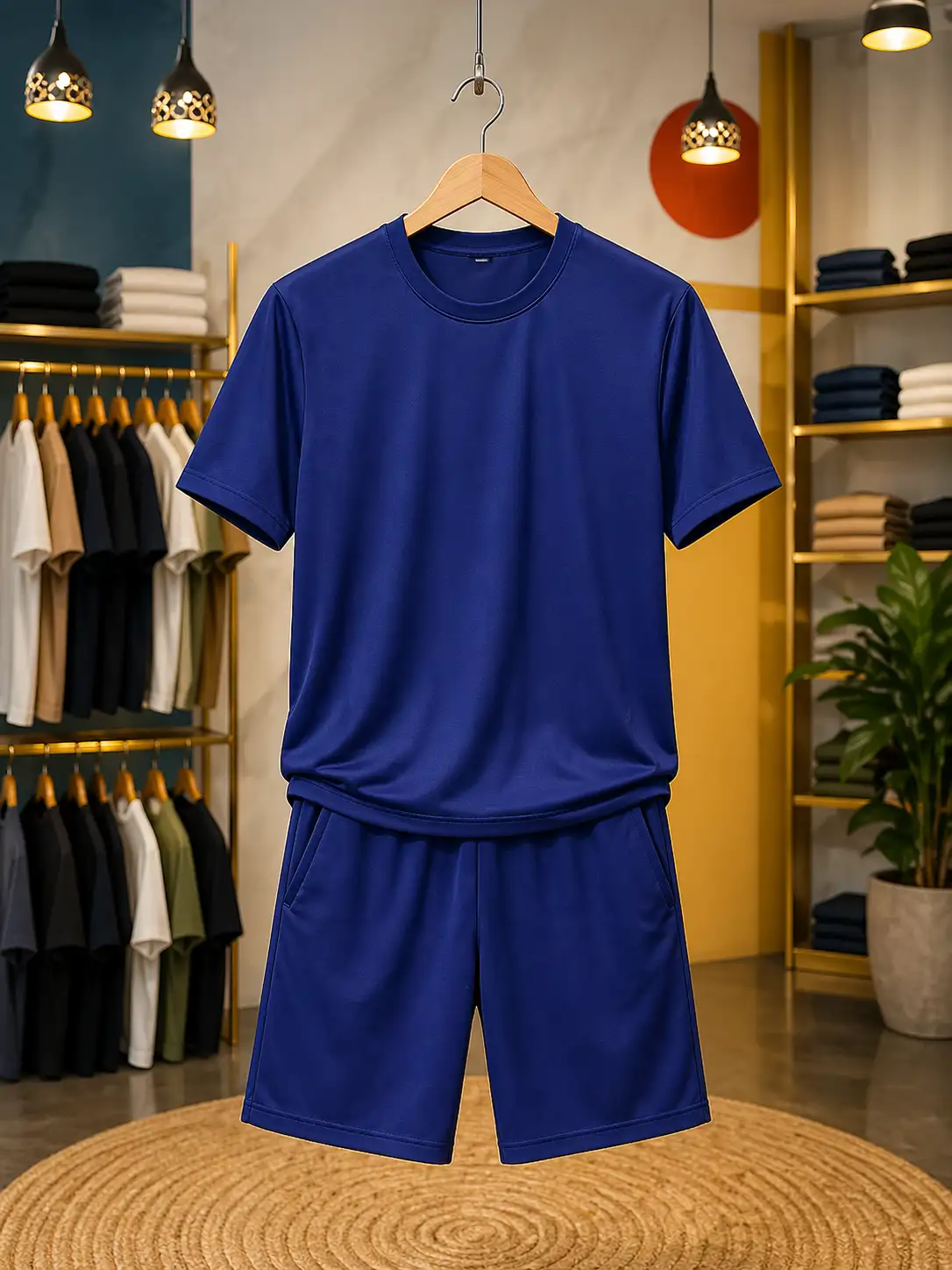 Men’s Classic Solid Co-Ord Set – Black Half Sleeve T-Shirt & Shorts Combo - Image 2