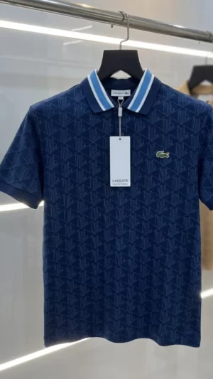 Men’s Premium Textured Polo T-Shirt – Stylish Patterned Casual Wear