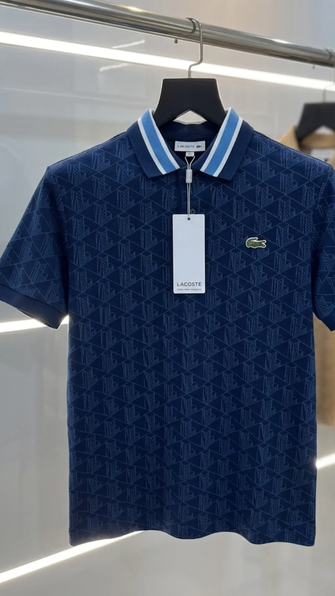 Men’s Premium Textured Polo T-Shirt – Stylish Patterned Casual Wear