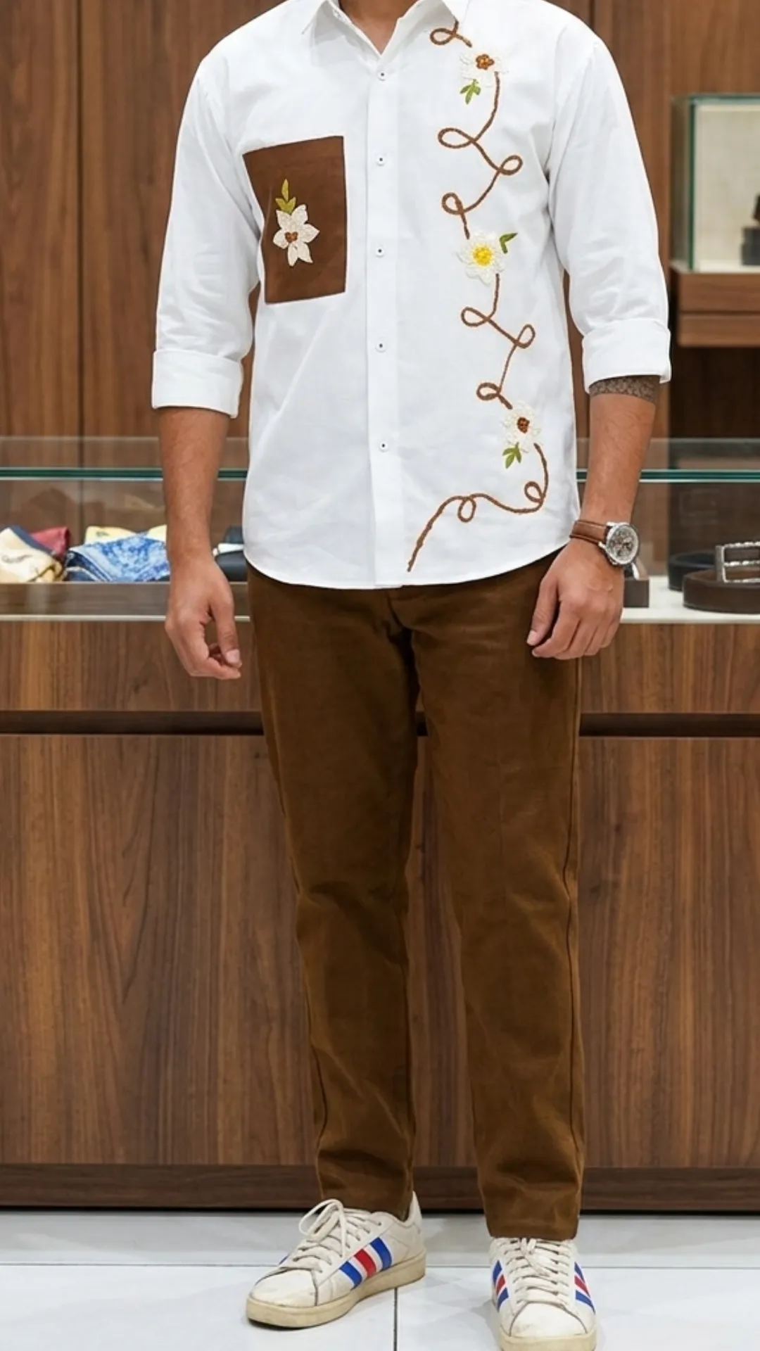 Men’s Stylish Outfit Combo – Designer Shirt with Casual Trousers