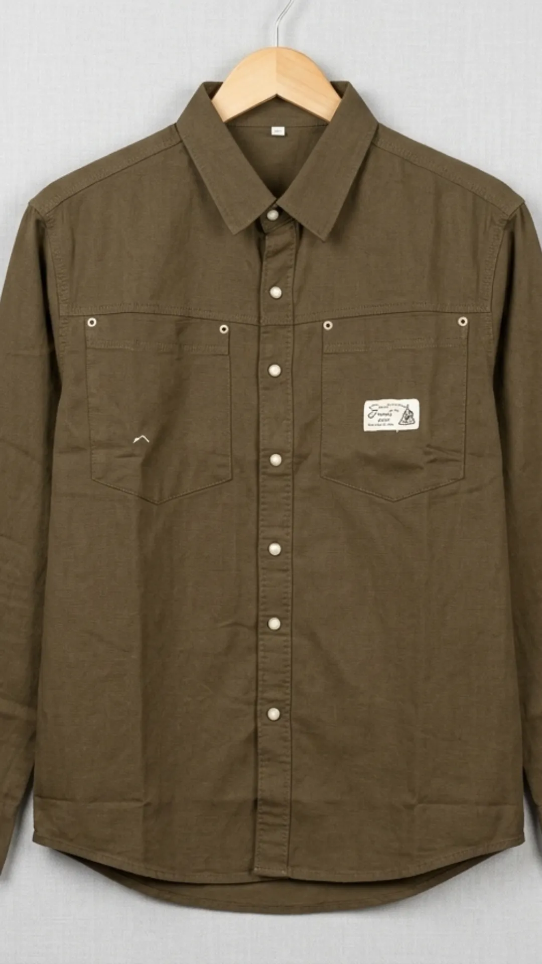 Men’s Casual Utility Shirt – Classic Button-Down with Dual Pockets