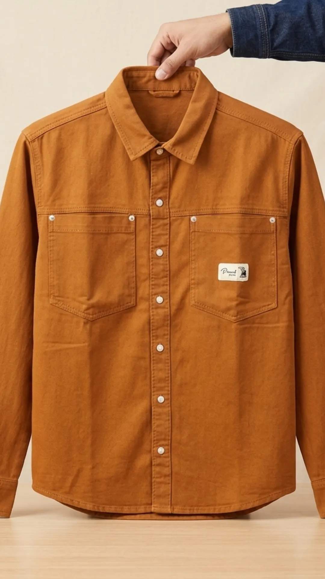 Men’s Casual Utility Shirt – Classic Button-Down with Dual Pockets - Image 2