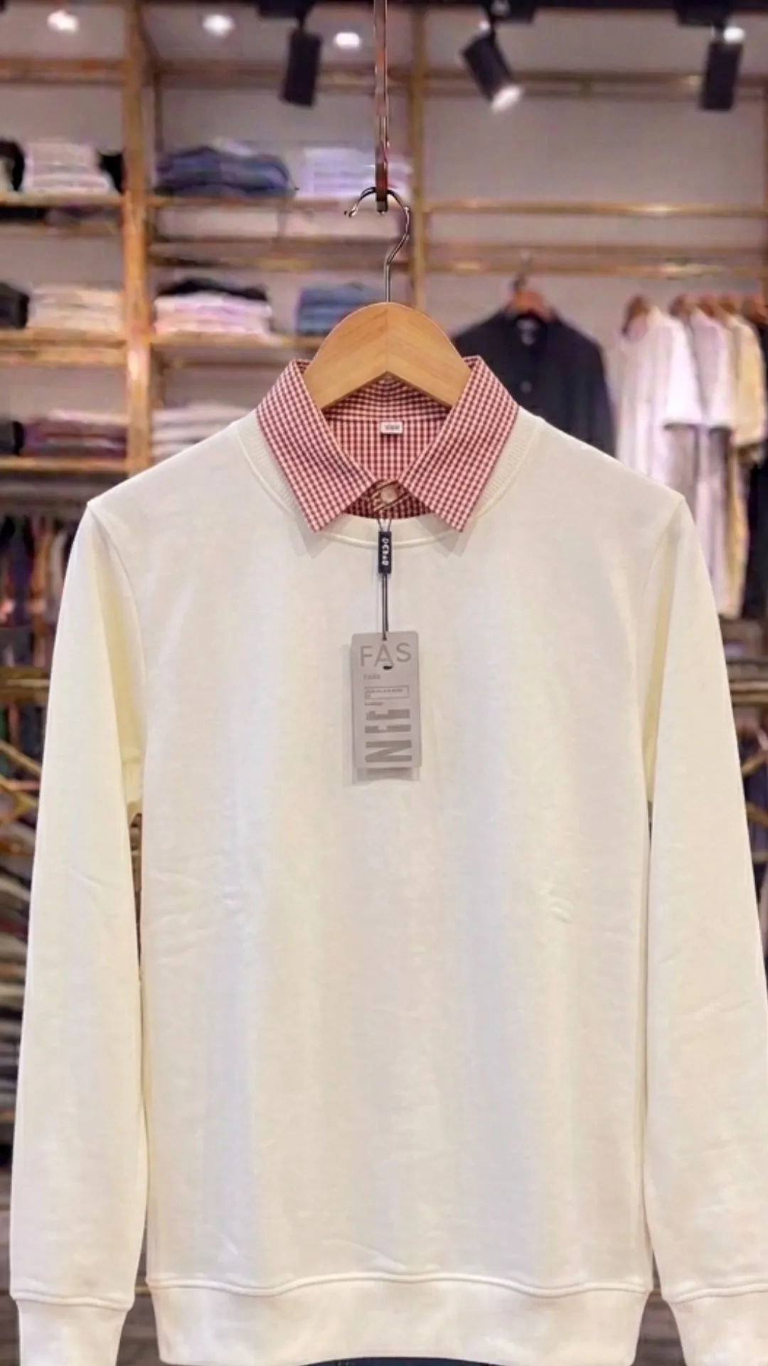 Men’s Smart Layered Knit Sweater – Ribbed Pullover with Shirt Collar