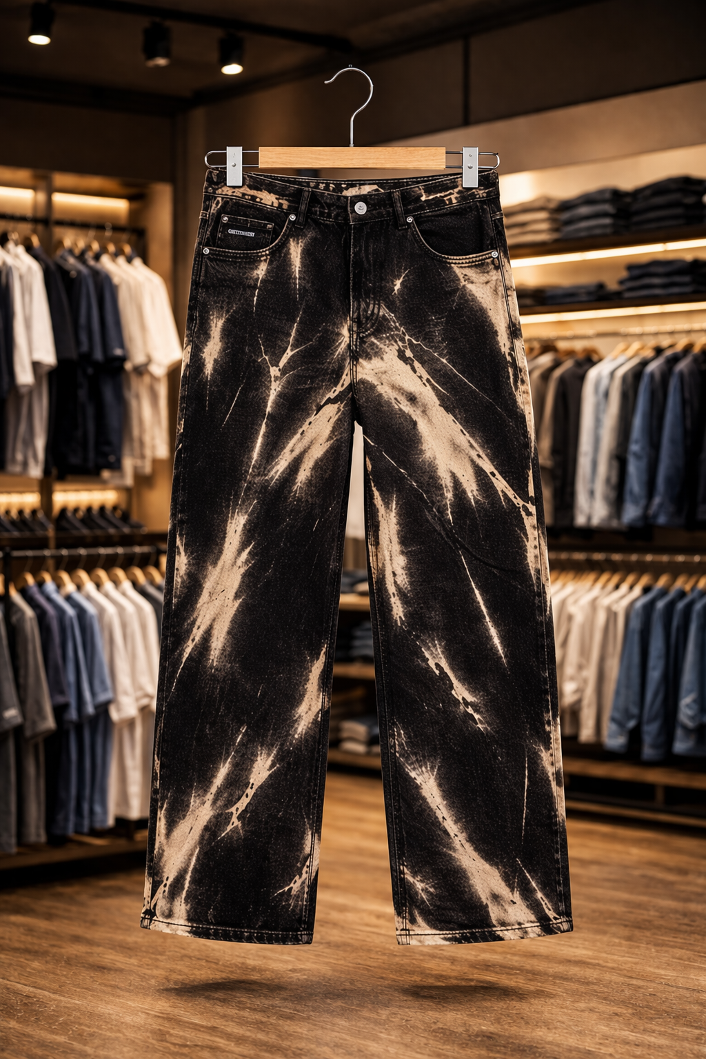 Men’s Classic Black Denim Jeans – Premium Washed Straight Fit - Image 3