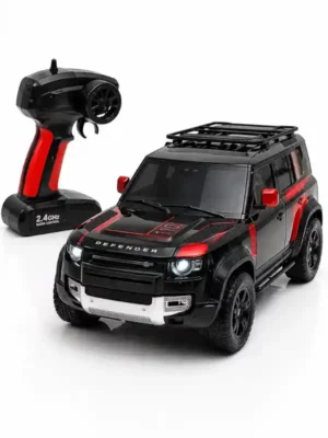 Premium Remote Control SUV Car – Defender Style 4x4 RC Car (Black & Red Edition)