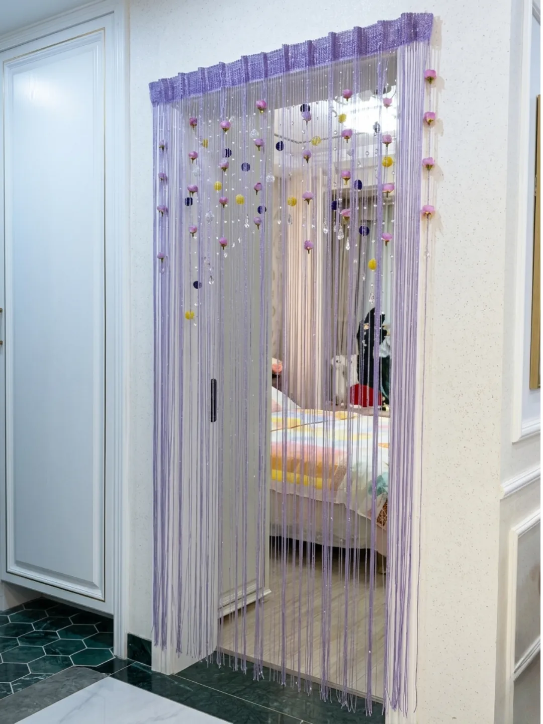 Elegant Floral String Door Curtain