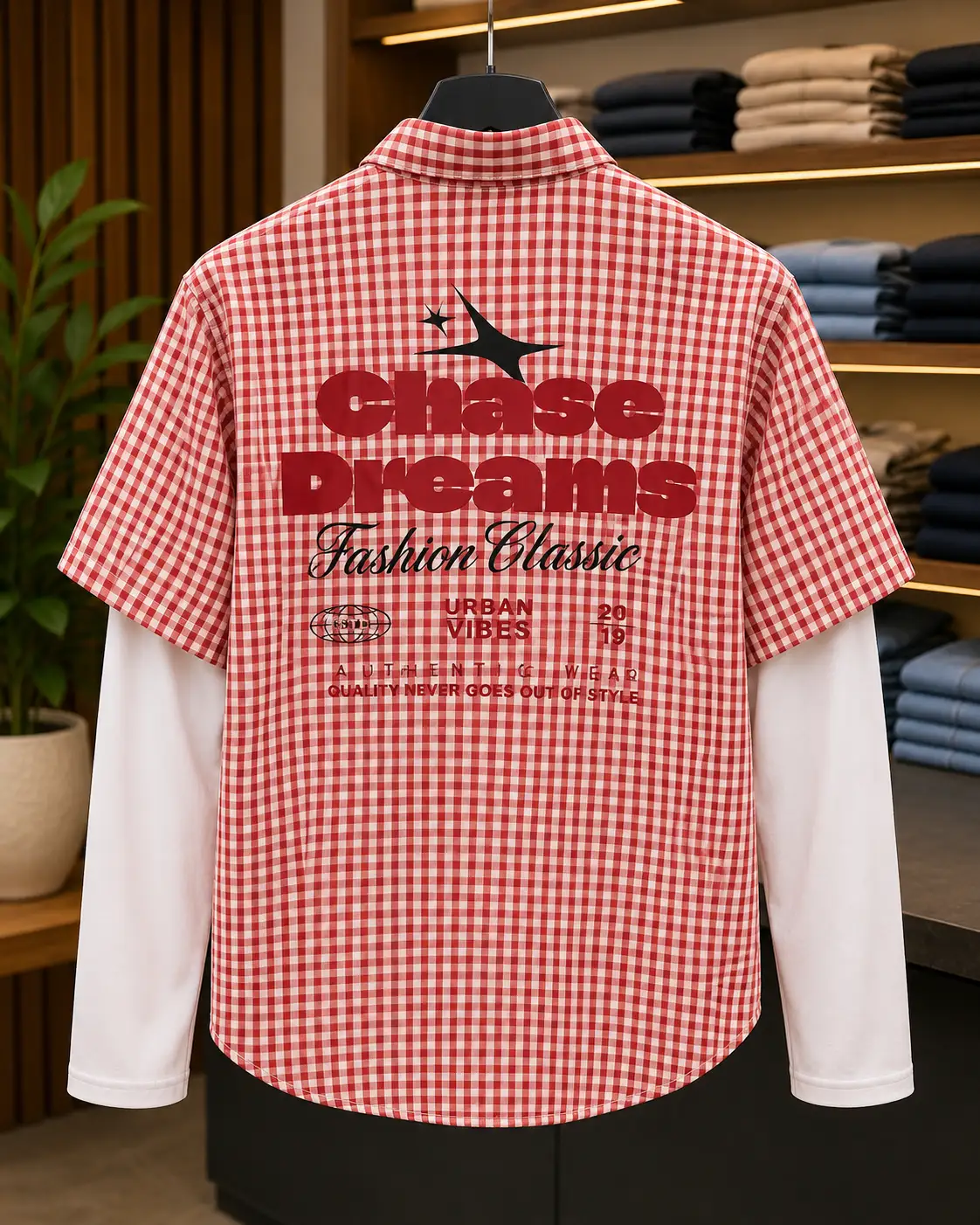 Men’s Checked Layered Shirt | Trendy Casual Checkered Cotton Shirt | Streetwear Fashion Collection - Image 2
