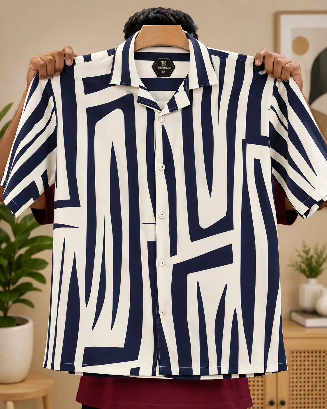Men’s Premium Abstract Print Shirt | Stylish Oversized Casual Half Sleeve Shirt | Trendy Summer Fashion Wear - Image 2