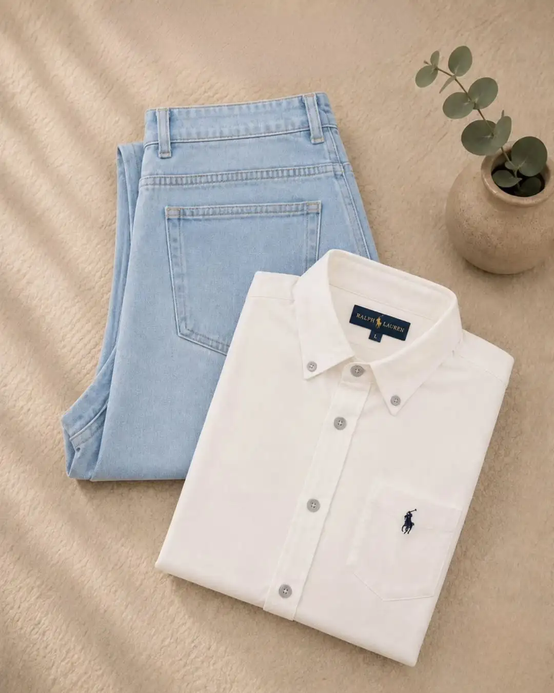 Men’s Formal Shirt & Denim Jeans Combo | Premium Sky Blue Casual Shirt with Grey Jeans for Men - Image 2