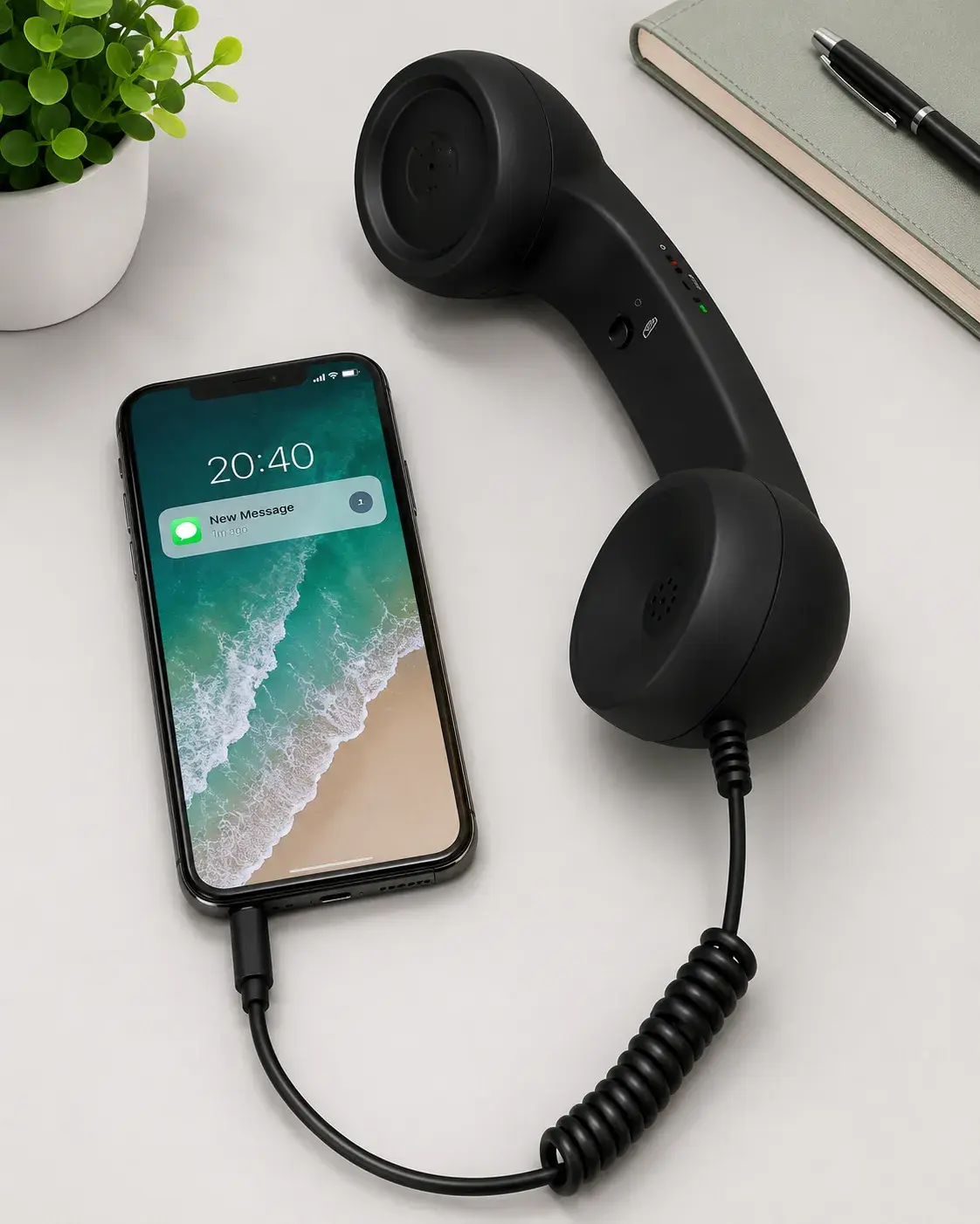 Retro Style Mobile Phone Handset Receiver with Noise Reduction
