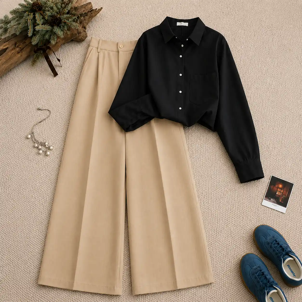 Women’s Premium Co-Ord Set | Stylish Shirt & Wide Leg Pant Combo | Trendy Casual Outfit - Image 2